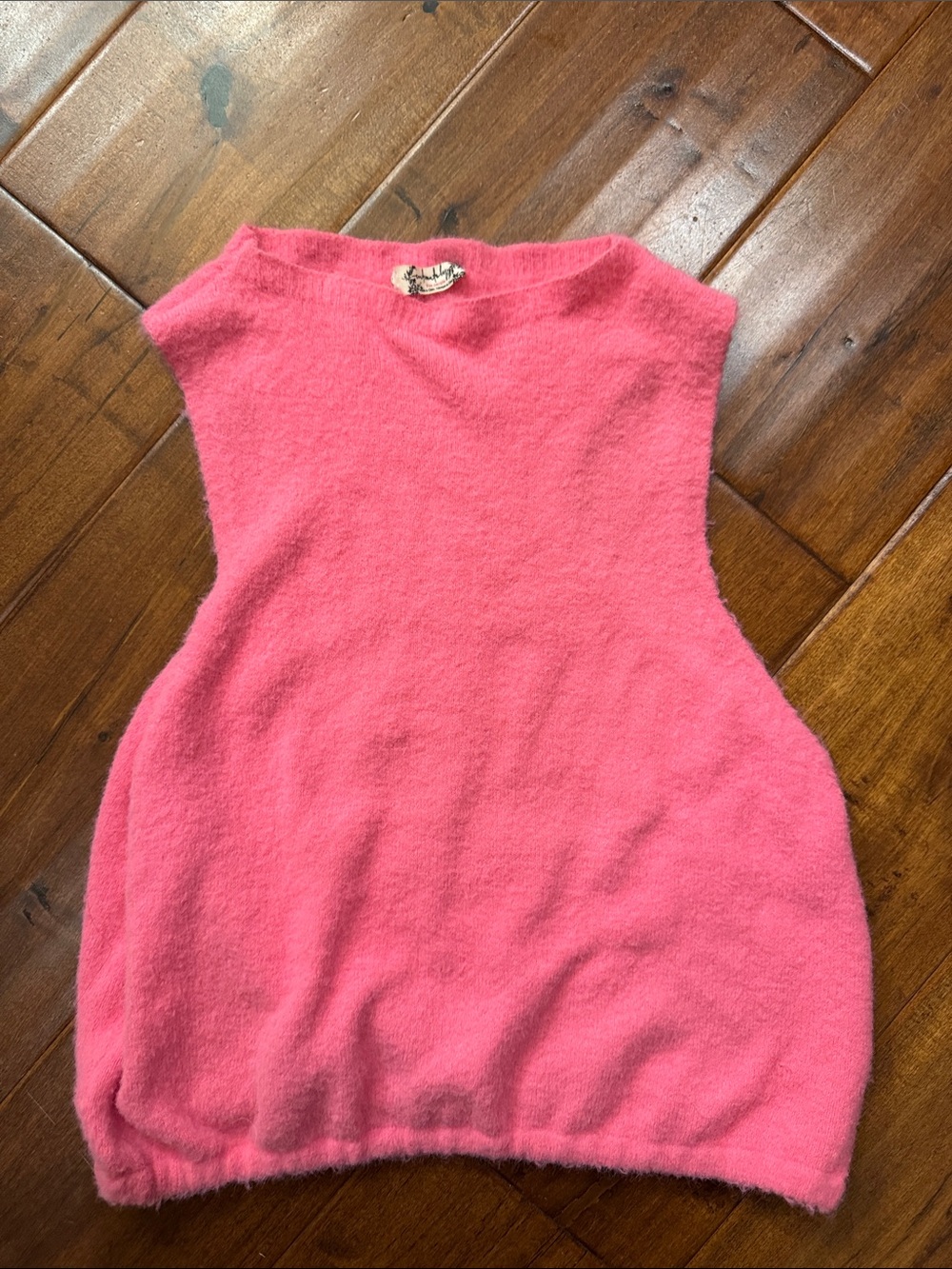 Free People Bright Pink Fuzzy Mock Neck Top